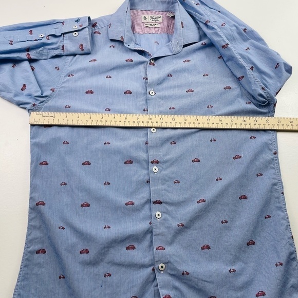 Penguin Heritage Slim Fit Shirt Men Size XL Button Down Stretch Casual Office - Picture 4 of 10